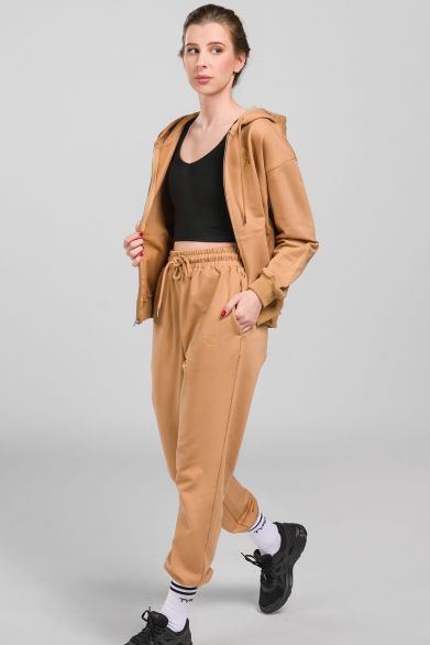 Becare Zip dukserica sa kapuljačom Camel