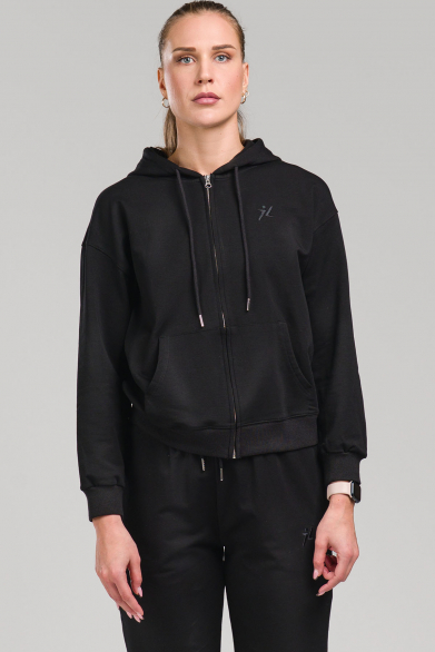 Becare Zip dukserica sa kapuljačom crna