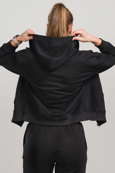 Becare Zip dukserica sa kapuljačom crna